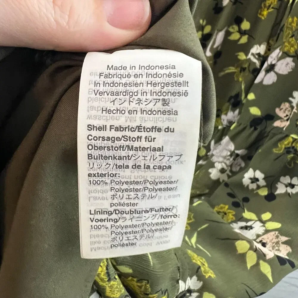Madewell Cinch Waist Tiered Floral Print Midi Dress Size L